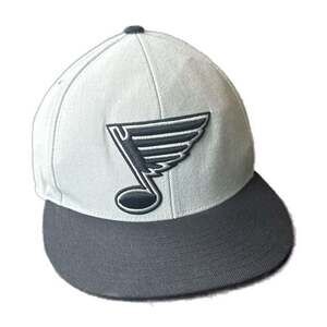 St. Louis Blues Grey Mitchell & Ness Fitted Hat Cap Logo Size 7 56cm